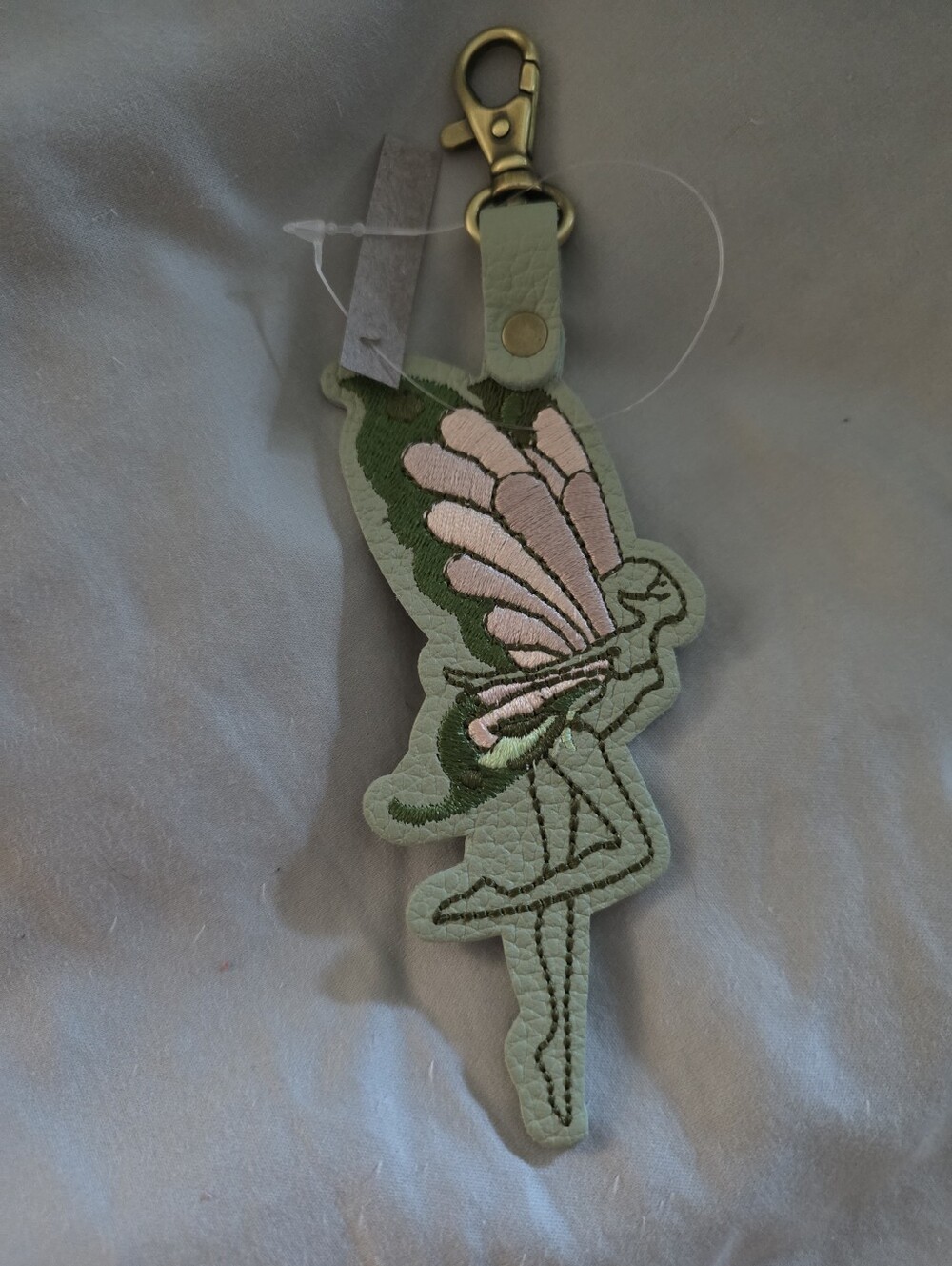 PLG Mint Green Fairy Keychain Charm with Pink Accent